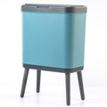 Very Elegant - Trash Can with Lid, Plastic Garbage Can with Lid, 4 Gal Gold Bin with Push Button