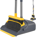 New & Upgraded - Broom and Dustpan Set, Self-Cleaning with Dustpan Teeth, Indoor & Outdoor Sweeping, Ideal for Dog Cat Pets Home Use, Stand Up Broom and Dustpan