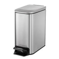 Small Bathroom Trash Can with Lid Soft Close, Step Pedal, 6 Liter / 1.6 Gallon Stainless Steel Garbage Can - Anti-Fingerprint Finish