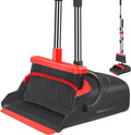 New & Upgraded - Broom and Dustpan Set, Self-Cleaning with Dustpan Teeth, Indoor & Outdoor Sweeping, Ideal for Dog Cat Pets Home Use, Stand Up Broom and Dustpan