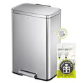 Superior Quality Brushed Stainless 13.2 Gallon Step Trash Can with Inner Liner - Fingerprint Resistant Finish