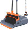 New & Upgraded - Broom and Dustpan Set, Self-Cleaning with Dustpan Teeth, Indoor & Outdoor Sweeping, Ideal for Dog Cat Pets Home Use, Stand Up Broom and Dustpan