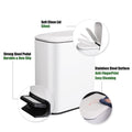 Small Bathroom Trash Can with Lid Soft Close, Step Pedal, 6 Liter / 1.6 Gallon Stainless Steel Garbage Can - Anti-Fingerprint Finish