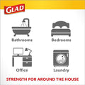 Glad Small Drawstring Trash Bags with Clorox, 4 Gallon, Lemon Fresh Bleach Scent