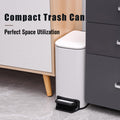 Small Bathroom Trash Can with Lid Soft Close, Step Pedal, 6 Liter / 1.6 Gallon Stainless Steel Garbage Can - Anti-Fingerprint Finish