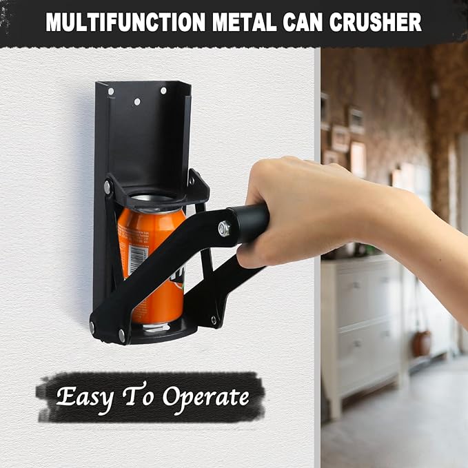 Metal Can Crusher, Heavy-Duty Wall-Mounted Smasher for Aluminum Seltze ...