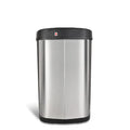 Automatic Touchless Motion Sensor Oval Trash Can with Black Top, 13 gallon Stainless Steel