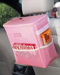 Car Trash Can with Lid and Storage Pockets - 100% Leak-Proof Organizer, Waterproof