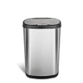 Automatic Touchless Motion Sensor Oval Trash Can with Black Top, 13 gallon Stainless Steel