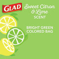 Glad OdorShield Small Drawstring Trash Bags, Febreze Sweet Citron & Lime, 4 Gallon