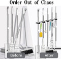 5 Racks and 4 Hooks Mop and Broom Holder Wall Mount, Organizer Storage Tool Racks Stainless Steel Heavy Duty Hooks for Home Kitchen, Garden, Laundry, Garage, etc.