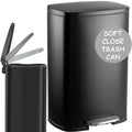 13 Gallon Kitchen Trash Can Soft Close with Anti - Bag Slip Liner and Lid - Multiple Color Options