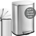 13 Gallon Kitchen Trash Can Soft Close with Anti - Bag Slip Liner and Lid - Multiple Color Options