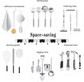 5 Racks and 4 Hooks Mop and Broom Holder Wall Mount, Organizer Storage Tool Racks Stainless Steel Heavy Duty Hooks for Home Kitchen, Garden, Laundry, Garage, etc.