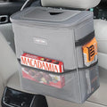 Car Trash Can with Lid and Storage Pockets - 100% Leak-Proof Organizer, Waterproof