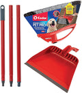 PET PRO - Broom & Step-On Dustpan PowerCorner, Red