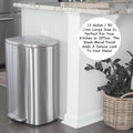 13 Gallon Kitchen Trash Can Soft Close with Anti - Bag Slip Liner and Lid - Multiple Color Options