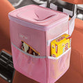 Car Trash Can with Lid and Storage Pockets - 100% Leak-Proof Organizer, Waterproof