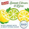 Glad OdorShield Small Drawstring Trash Bags, Febreze Sweet Citron & Lime, 4 Gallon