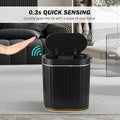 Bathroom Motion Sensor Trash can 2 Gallon Automatic Garbage Can, 9 L Slim Plastic Smart Trash Can with Lid