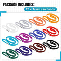 Trash Can Bands Fits 13 to 30 Gallon Trash Cans 3.28 ft Colorful Garbage Bands - 12 Colors