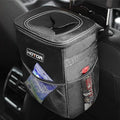 Car Trash Can with Lid and Storage Pockets - 100% Leak-Proof Organizer, Waterproof