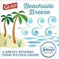 Glad OdorShield Small Drawstring Trash Bags, Febreze Beachside Breeze, 4 Gallon