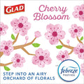 Glad OdorShield Small Drawstring Trash Bags, Febreze Cherry Blossom, 4 Gallon