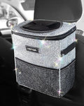 Car Trash Can with Lid and Storage Pockets - 100% Leak-Proof Organizer, Waterproof