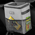 Car Trash Can with Lid and Storage Pockets - 100% Leak-Proof Organizer, Waterproof