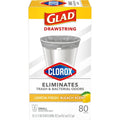 Glad Small Drawstring Trash Bags with Clorox, 4 Gallon, Lemon Fresh Bleach Scent