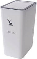 Trash Can with Lid, 2.4 Gallon Plastic Trash Can - For Bathrooms, Kitchen, Study, Office, etc