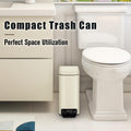 Small Bathroom Trash Can with Lid Soft Close, Step Pedal, 6 Liter / 1.6 Gallon Stainless Steel Garbage Can - Anti-Fingerprint Finish