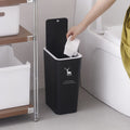 Trash Can with Lid, 2.4 Gallon Plastic Trash Can - For Bathrooms, Kitchen, Study, Office, etc