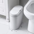 Motion Sensor 2.5 Gallon Bathroom Trash Can, Waterproof Motion Sensor Small with Lids, 9.5 Liters Slim Plastic Narrow Automatic