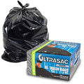 Heavy Duty 45 Gallon Trash Bags Huge 50 Count/w Ties) - 1.8 MIL - 38" x 45" - Ultrasac Large Black Plastic Garbage Bags for Contractor, Industrial, Home, Kitchen, Commercial, Yard, Lawn, Leaf